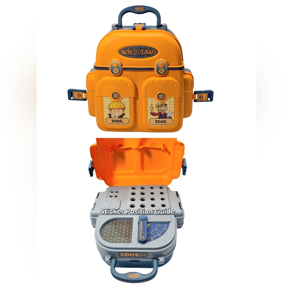 3-in-1 Kids Tool Set Backpack Playset & Toddler Engineer Workshop Kit